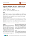 báo cáo khoa học: "Nulliparity enhances the risk of second primary malignancy of the breast in a cohort of women treated for thyroid cancer"