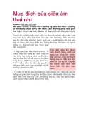 Mục đích của siêu âm thai nhi 