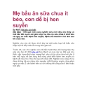 Mẹ bầu ăn sữa chua ít béo, con dễ bị hen suyễn 