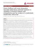 Báo cáo y học: "Onset of efficacy with acute long-acting injectable paliperidone palmitate treatment in markedly to severely ill patients with schizophrenia: post hoc analysis of a randomized, double-blind clinical trial"