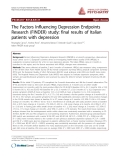 Báo cáo y học: "The Factors Influencing Depression Endpoints Research (FINDER) study: final results of Italian patients with depressio"