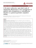 Báo cáo y học: "A 64-week, multicenter, open-label study of aripiprazole effectiveness in the management of patients with schizophrenia or schizoaffective disorder in a general psychiatric outpatient setting"