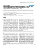 Báo cáo y học: "Measurement of global functional performance in patients with rheumatoid arthritis using rheumatology function tests."