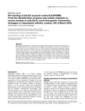 Báo cáo y học: "4th meeting of the EU research network EUROME: From the identification of genes and cellular networks in murine models of arthritis to novel therapeutic intervention strategies in rheumatoid arthritis, London, UK, 9 March 2004"