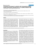 Báo cáo y học: " Percentile benchmarks in patients with rheumatoid arthritis: Health Assessment Questionnaire as a quality indicator"