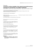 Báo cáo y học: "Correction: Limited reliability of the indirect immunofluorescence technique for the detection of anti-Rib-P antibodies"