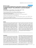 Báo cáo y học: " An association between the acute phase response and patterns of antigen induced T cell proliferation in juvenile idiopathic arthritis"