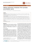 Báo cáo khoa học: "Solitary pulmonary metastasis from prostate sarcomatoid cancer"