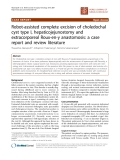 Báo cáo khoa học: "Robot-assisted complete excision of choledochal cyst type I, hepaticojejunostomy and extracorporeal Roux-en-y anastomosis: a case report and review literature"