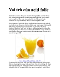 Vai trò của acid folic 