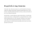 Bí quyết để có vòng 2 hoàn hảo