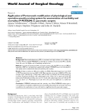 Báo cáo khoa học: "Application of Portsmouth modification of physiological and operative severity scoring system for enumeration of morbidity and mortality (P-POSSUM) in pancreatic surgery"