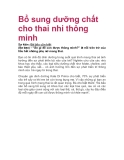 Bổ sung dưỡng chất cho thai nhi thông minh 