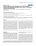 Báo cáo y học: "Clinical response to discontinuation of anti-TNF therapy in patients with ankylosing spondylitis after 3 years of continuous treatment with infliximab"