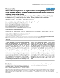 Báo cáo y học: "Intra-articular injections of high-molecular-weight hyaluronic acid have biphasic effects on joint inflammation and destruction in rat antigen-induced arthritis"