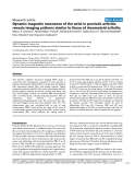 Báo cáo y học: "Dynamic magnetic resonance of the wrist in psoriatic arthritis reveals imaging patterns similar to those of rheumatoid arthritis"