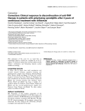 Báo cáo y học: "Correction: Clinical response to discontinuation of anti-TNF therapy in patients with ankylosing spondylitis after 3 years of continuous treatment with infliximab"