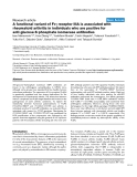 Báo cáo y học: "A functional variant of Fcγ receptor IIIA is associated with rheumatoid arthritis in individuals who are positive for anti-glucose-6-phosphate isomerase antibodies"