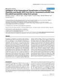 Báo cáo y học: "Validation of the International Classification of Functioning, Disability and Health (ICF) Core Set for rheumatoid arthritis from the patient perspective using focus group"