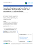 Báo cáo khoa học: " An ultrasonographic evaluation of skin thickness in breast cancer patients after postmastectomy radiation therapy"