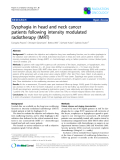 Báo cáo khoa học: "Dysphagia in head and neck cancer patients following intensity modulated radiotherapy (IMRT)"