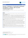 Báo cáo khoa học: "Intensity modulated or fractionated stereotactic reirradiation in patients with recurrent nasopharyngeal cancer"