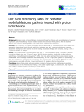 Báo cáo khoa học: "Low early ototoxicity rates for pediatric medulloblastoma patients treated with proton radiotherapy"