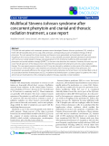 Báo cáo khoa học: " Multifocal Stevens-Johnson syndrome after concurrent phenytoin and cranial and thoracic radiation treatment, a case repor"