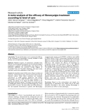 Báo cáo y học: "A meta-analysis of the efficacy of fibromyalgia treatment according to level of care"