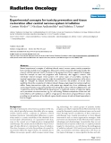 Báo cáo khoa học: "  Experimental concepts for toxicity prevention and tissue restoration after central nervous system irradiation"