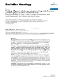 Báo cáo khoa học: " Verifying 4D gated radiotherapy using time-integrated electronic portal imaging: a phantom and clinical study"