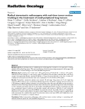 Báo cáo khoa học: " Radical stereotactic radiosurgery with real-time tumor motion tracking in the treatment of small peripheral lung tumors"