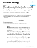 Báo cáo khoa học: "  Salvage radiotherapy for biochemical relapse after complete PSA response following radical prostatectomy: outcome and prognostic factors for patients who have never received hormonal therapy"