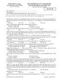 ĐỀ THI THỬ ĐẠI HỌC LẦN I, NĂM 2010-2011 Môn thi: HOÁ HỌC, khối A, B  - Mã đề thi 485
