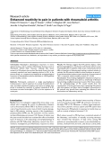 Báo cáo y học: "Enhanced reactivity to pain in patients with rheumatoid arthritis"
