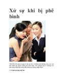 Xử sự khi bị phê bình  