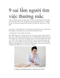 9 sai lầm người tìm việc thường mắc 