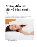 Những điều nên biết về bệnh chuột rút 