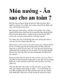 Món nướng - Ăn sao cho an toàn ? 