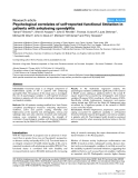 Báo cáo y học: "Psychological correlates of self-reported functional limitation in patients with ankylosing spondylitis"