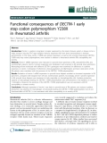 Báo cáo y học: "Functional consequences of DECTIN-1 early stop codon polymorphism Y238X in rheumatoid arthritis"