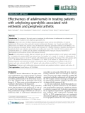 Báo cáo y học: "Effectiveness of adalimumab in treating patients with ankylosing spondylitis associated with enthesitis and peripheral arthriti"