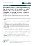 Báo cáo y học: "B-lymphocyte stimulator/a proliferation-inducing ligand heterotrimers are elevated in the sera of patients with autoimmune disease and are neutralized by atacicept and B-cell maturation antigen-immunoglobulin"