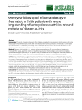 Báo cáo y học: "Seven-year follow-up of infliximab therapy in rheumatoid arthritis patients with severe long-standing refractory disease: attrition rate and evolution of disease activity"