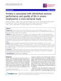 Báo cáo y học: "Anxiety is associated with diminished exercise performance and quality of life in severe emphysema: a cross-sectional study"