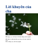 Lời khuyên của cha  