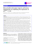 Báo cáo y học: " Beta-estradiol attenuates hypoxic pulmonary hypertension by stabilizing the expression of p27kip1 in rats"