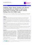 Báo cáo y học: " Smoking, longer disease duration and absence of rhinosinusitis are related to fixed airway obstruction in Koreans with severe asthma: findings from the COREA study"