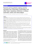Báo cáo y học: "  Parental and household smoking and the increased risk of bronchitis, bronchiolitis and other lower respiratory infections in infancy: systematic review and meta-analysis"