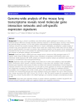 Báo cáo y học: "  Genome-wide analysis of the mouse lung transcriptome reveals novel molecular gene interaction networks and cell-specific expression signatures"